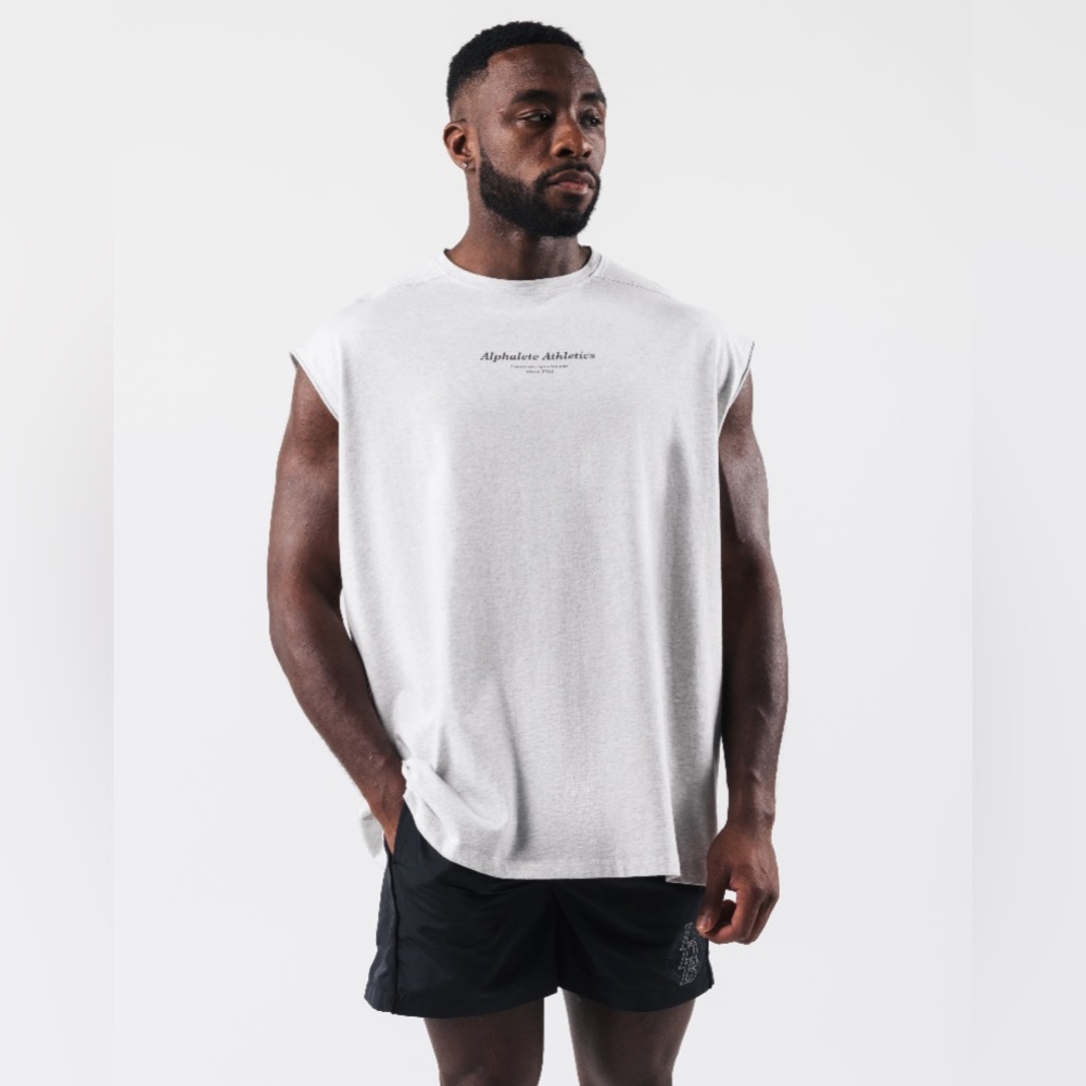 VINTAGE MUSCLE TANK - HEATHER GREY LARGE
